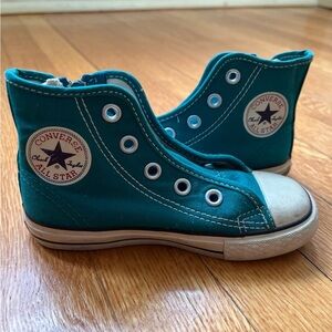 All Star Converse Kids High Top Teal Turquoise Green Blue Size 9